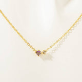 RETRO LITERARY DECEMBER COLORED ZIRCON NECKLACE_CWMM5668