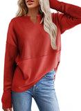 Solid Color Long Sleeve Patchwork Loose Hoodie