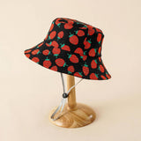 ADJUSTABLE FRUIT STRAWBERRY PRINT BUCKET HAT_CWAH1439