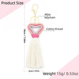 HANDMADE COTTON ROPE HEART KEYCHAIN_CWAB5074