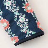 STAND COLLAR FLORAL PRINT LOOSE QUILTED JACKET_CWOJA1560