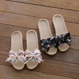 LINEN HOUSE SLIPPERS WITH INK WASH DESIGN_CWSHF0176