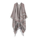 SHAWL FAUX CASHMERE CAPE FRINGED CAPE_CWASC2248