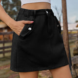 Trend-Washed Denim Skirt