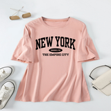 Trendy Letter Print T-Shirt For Women, Loose Fit