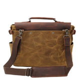 MENS RETRO WAXED CANVAS LEATHER MESSENGER BAG_CWAB5559