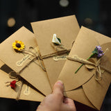 Vintage Kraft Paper Dried Flower Greeting Card_Cwmm1021