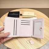 Cute Bunny Print Candy Color Trifold Wallet_Cwab06222
