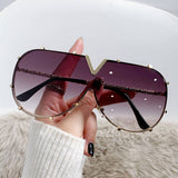 METAL FRAME ONE PIECE LENSES SUNGLASSES_CWASG0370