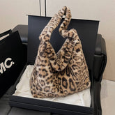 LEOPARD PLUSH FUR BAG WOMEN LARGE SHOULDER TOTE_CUAB00556