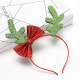 CHRISTMAS BOW BIG ANTLERS DRESSUP HEADBAND HAIRPIN_CWAHA3424