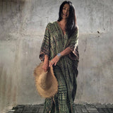 Tie-Dye Caftan Beach Cover-Up Loose Resort Robe_Cwmm6139