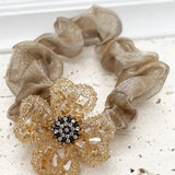 FOUR LEAF CLOVER FLASH DRILL DECOR TONE SCRUNCHIE_CWAHA0168