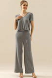 Women Solid Color Baggy Wide Leg Pants_Cwblp397