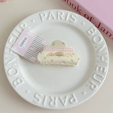 FLORAL CHECKERED BOW CLIP ACRYLIC HAIR ACCESSORIES_CWAHA3971