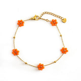 COLORFUL STAINLESS STEEL FLOWER ANKLET_CWAJE4610