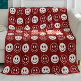 SMILING FACE KNITTED JACQUARD BLANKET SOFA BLANKET_CWMM0323