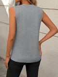 Solid Color Crew Neck Sleeveless Tank Top