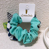 SIMPLE CHECKERED SOLID COLOR HAIR TIE_CWAHA0759