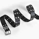 Cwabe0871_Double Row Star Eyelet Hollow Punk Belt