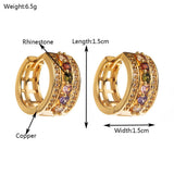 GEOMETRIC COPPER STUD EARRINGS STYLISH MINIMALIST_CWMM8528