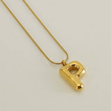 BALLOON STYLE 18K GOLD LETTER PENDANT NECKLACE_CWAJE0691