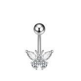 SEXY PINK BUTTERFLY CZ NAVEL RING PIERCING_CWMM9381