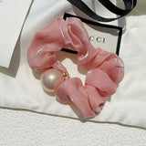 RETRO SIMPLE PEARL LARGE INTESTINE HAIR TIE_CWAHA0761