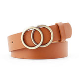 Cwabe0884_Simple Women'S Round Buckle Belt