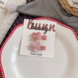Velvet Bow Heart Clips Kids Sweet Style_Cwaha08369