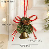Cwmm10370_Christmas Metal Bell Bow Pinecone Door Ornament