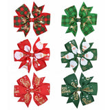 CUTE CHRISTMAS KIDS GROSGRAIN SIX EAR BOW CLIP_CWAHA6689