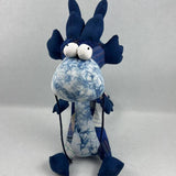 HANDMADE INDIGO PATCHWORK ANIMAL DOLL_CWMM6024