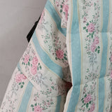 STRIPED FLORAL PRINT LOOSE QUILTED JACKET_CWOJA1552