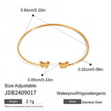 ELEGANT TITANIUM STEEL BOW OPEN BRACELET PLATED_CWAJE4760