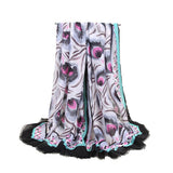 Floral Print Satin Scarf Spring Beach Wrap_Cwasc0681