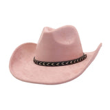 Unisex Western Suede Cowboy Fedorahat Ethnic Style_Cwah04398