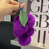CUTE PLUSH DOLL PURPLE GRAPE CAR KEYCHAIN PENDANT_CWMM2483
