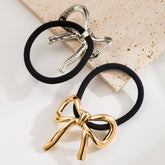 NEW METAL BOW HIGH ELASTIC DURABLE PONYTAIL TIE_CWAHA6215
