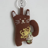 HAND EMBROIDERED HONEYSUCKLE CAT PLUSH CHARM_CWMM6008