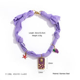 HANDMADE SILK THREAD ANKLET WITH STEEL CHARMS_CWAJE4611