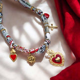 Trendy Scarf Chain Necklace With Sun Moon & Heart_Cwaje05662