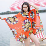 SUNFLOWER PRINT FRONT OPEN KIMONO FOR SUMMER_CWASC0796