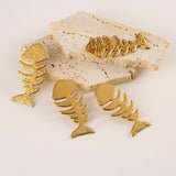 18K STAINLESS STEEL FISHBONE EARRINGS OCEAN STYLE_CWMM8892