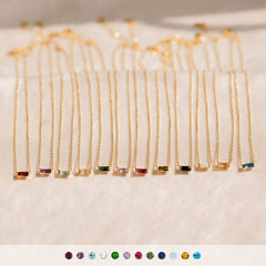 STAINLESS STEEL COLORED BIRTHSTONE NECKLACE_CWMM5535