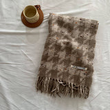 HOUNDSTOOTH SCARF SOFT FAUX CASHMERE WINTER WRAP_CWASC2358