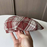 CONTRAST COLOR SIMPLE CHECK BERET_CWAB2906