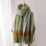 LOOPY YARN OMBRE SCARF WITH SOFT TASSELS_CWASC2741