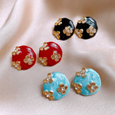 ROUND HOLLOW FLOWER FASHION EARRINGS_CWASC1329