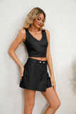 Trend Waist Waist All Loose Pu Leather Culottes